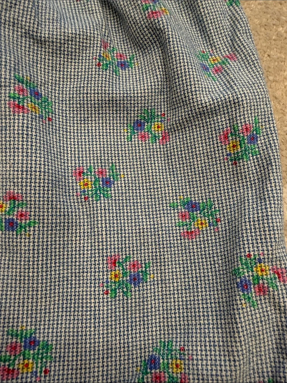 OshKosh Baby B'Gosh Overalls Vintage 80s Floral Overall Made In USA Size 12 M